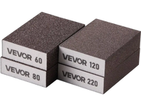 VEVOR Sanding Sponge, 4 Pcs, 60/80/120/220 Grit Assortment, Washable and Reusable Sanding Blocks for Dry & Wet Use, Coarse to Fine Sandpaper Blocks, for Polishing Drywall Wood Plastic Metal Furniture