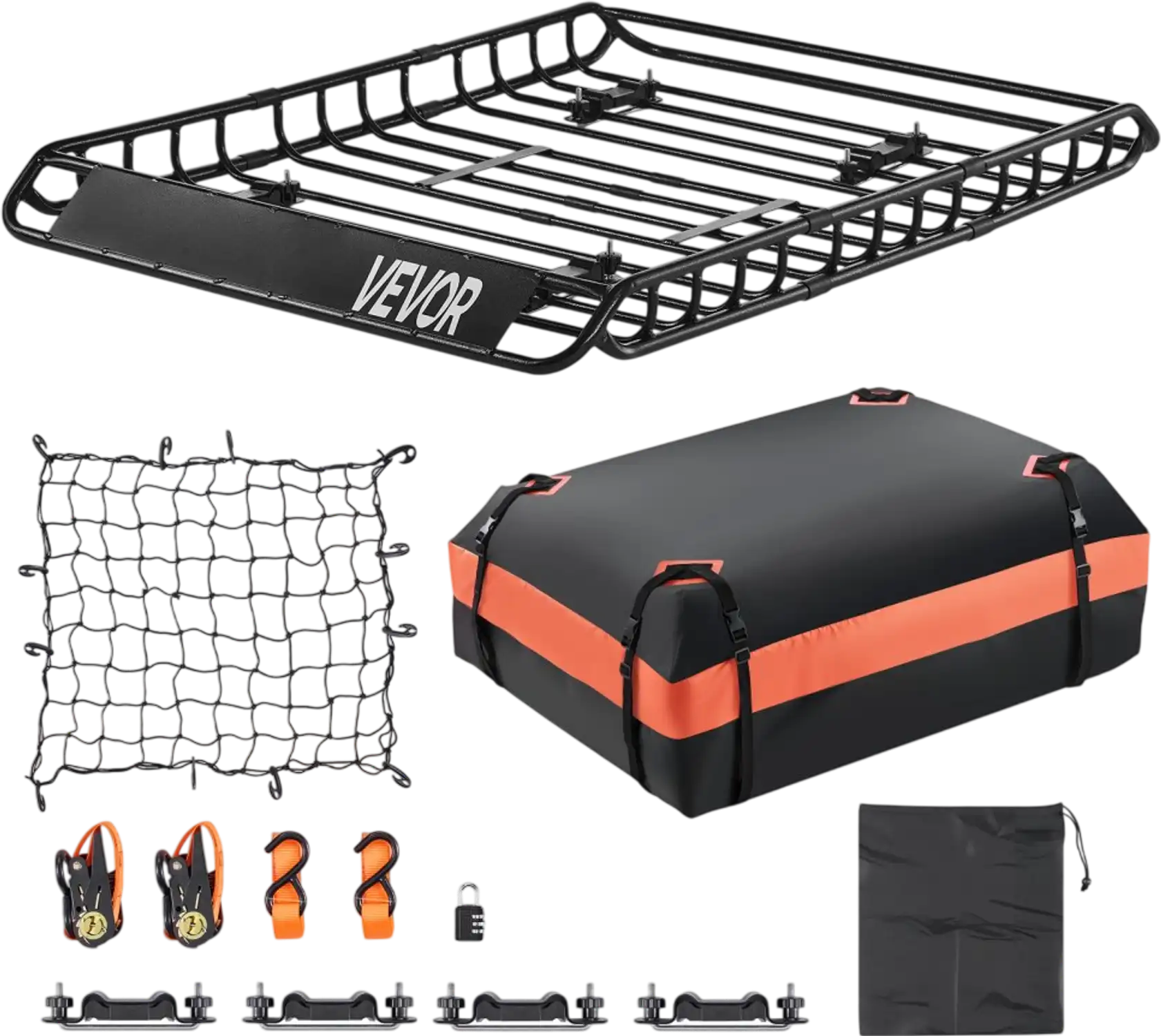 Vevor Roof Rack Basket Universal Rooftop Cargo Carrier 51