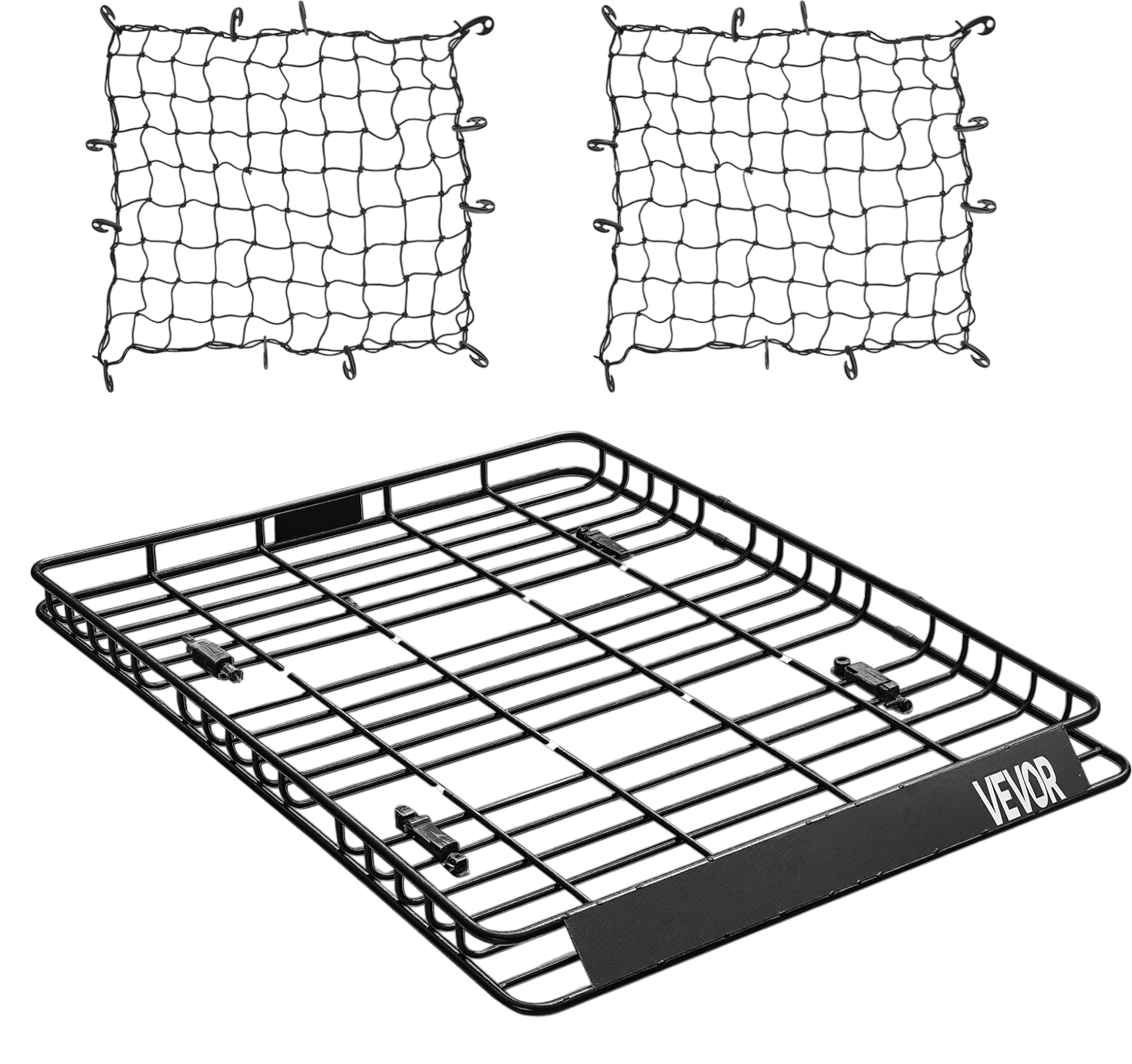 Vevor Roof Rack Basket 64 x 50 in. with 2 Cargo Nets 150 lb. Capacity New