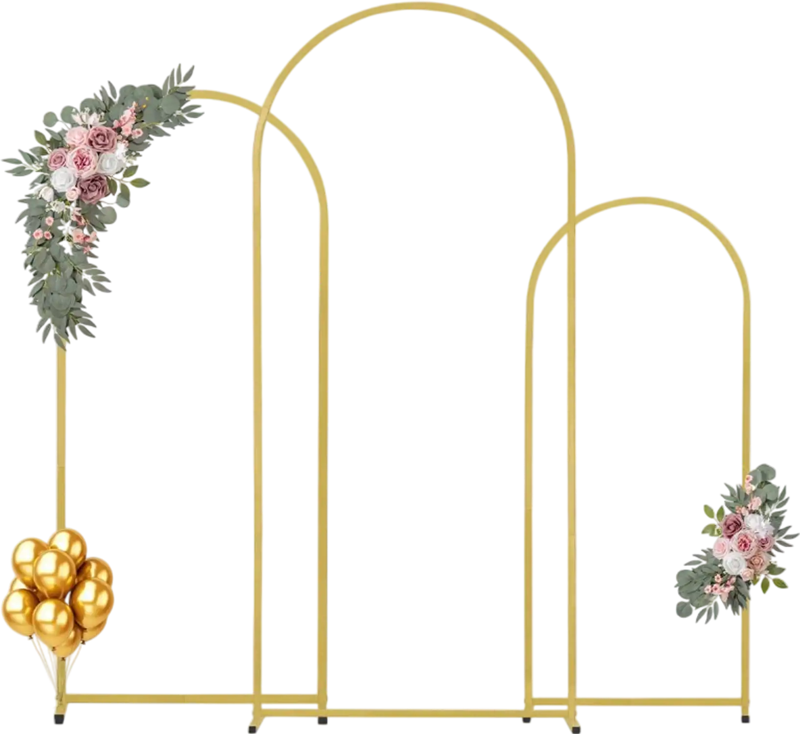 Vevor Wedding Arch Backdrop Stand Set of 3 Gold Metal New
