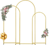 VEVOR Wedding Arch Backdrop Stand, Set of 3, Metal Stable Stand with Case Connection & Chassis Crossbar Design, Easy-to-Assemble Gold Stand with Premium Metal, Fit for Birthday, Celebration, Holiday