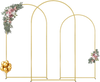 VEVOR Wedding Arch Backdrop Stand, Set of 3, Metal Stable Stand with Case Connection & Chassis Crossbar Design, Easy-to-Assemble Gold Stand with Premium Metal, Fit for Birthday, Celebration, Holiday