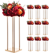 VEVOR Wedding Flower Stand, 10PCS 23.62-inch Column Flower Stand, Floral Stands with Metal Laminate, Cylindrical Cubic Floral Display Rack for Wedding, Party, Birthday, Home, French Gold Stands