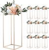VEVOR Wedding Flower Stand, 10PCS 23.62-inch Column Flower Stand, Floral Stands with Acrylic Laminate, Rectangular Floral Display Rack for Wedding, Party, Birthday, Home, French Gold Stands