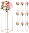VEVOR Wedding Flower Stand, 10PCS 31.5-inch Column Flower Stand, Floral Stands with Hidden Screw, Rectangular Cubic Floral Display Rack for Wedding, Party, Birthday, Home, French Gold Stands