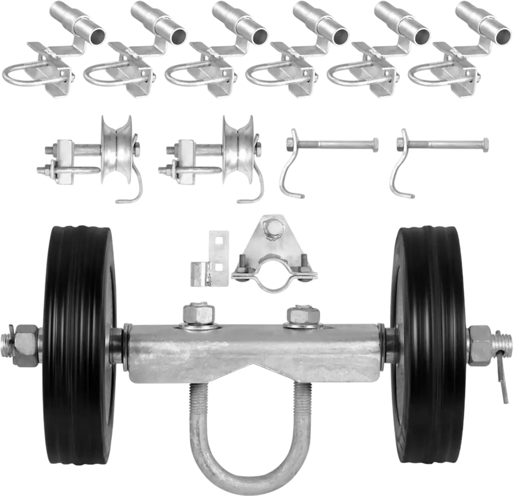 VEVOR Sliding Gate Kit, 6” Rolling Gate Hardware Kit C-type, Wheel Carrier with Two 6" Wheels Support, Heavy Duty Sliding Gate Rollers for Connect Tracks Door Frames,Sliding Gate Guide Roller,600 lbs