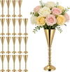 VEVOR 20 PCS Wedding Flower Vase, 16.9 in Tall Trumpet Flower Table Centerpieces, Banquet Vases Easy Installation, Electroplated Versatile Arrangement Stand for Party Events Home Decor Reception, Gold