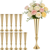 VEVOR 12 PCS Wedding Flower Vase, 21.7 in Tall Trumpet Flower Table Centerpieces, Banquet Vases Easy Installation, Electroplated Versatile Arrangement Stand for Party Events Home Decor Reception, Gold
