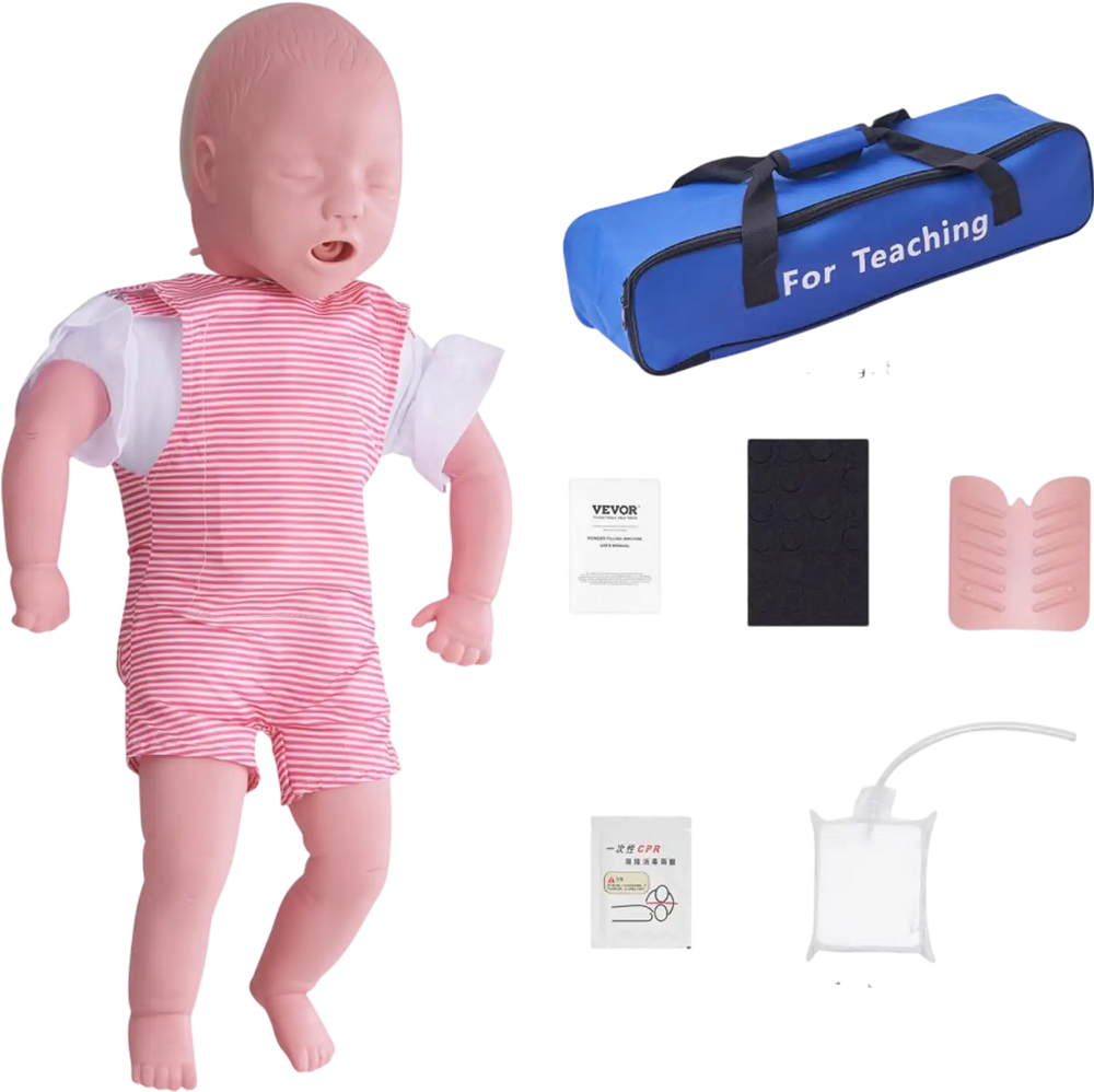 VEVOR Infant CPR Training Manikin, Heimlich Maneuver and Cardiopulmonary Resuscitation (CPR) Practice, Professional Infant Airway Obstruction Training Manikin, Baby Infarction Model for Education