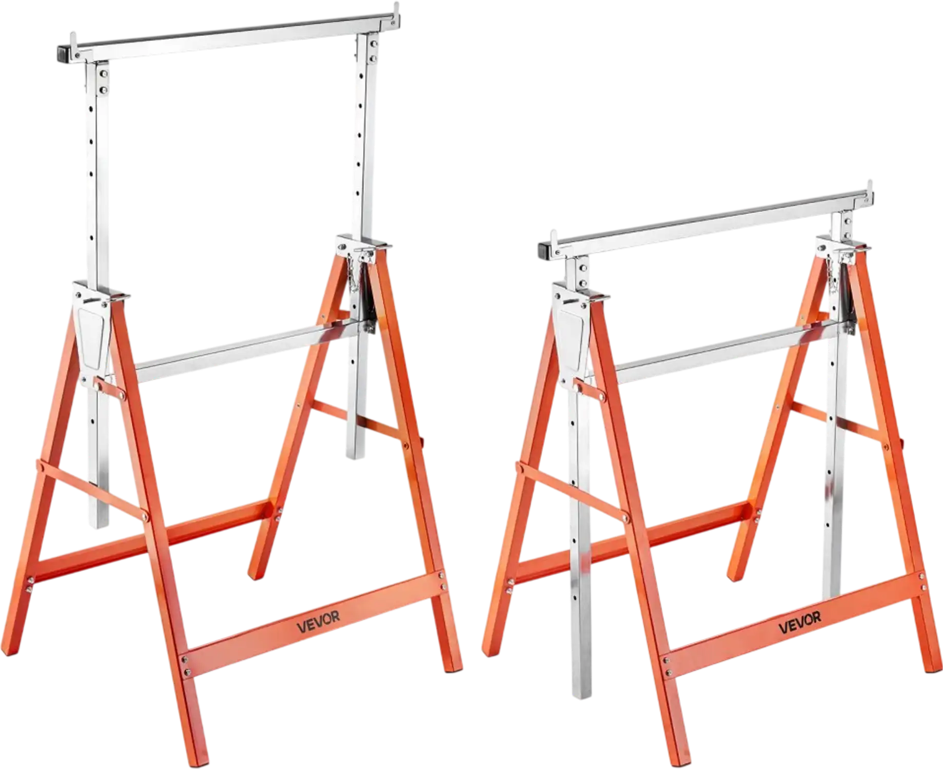 Vevor Saw Horses Adjustable Height Folding Work Horses 2-Pack 440 lbs New