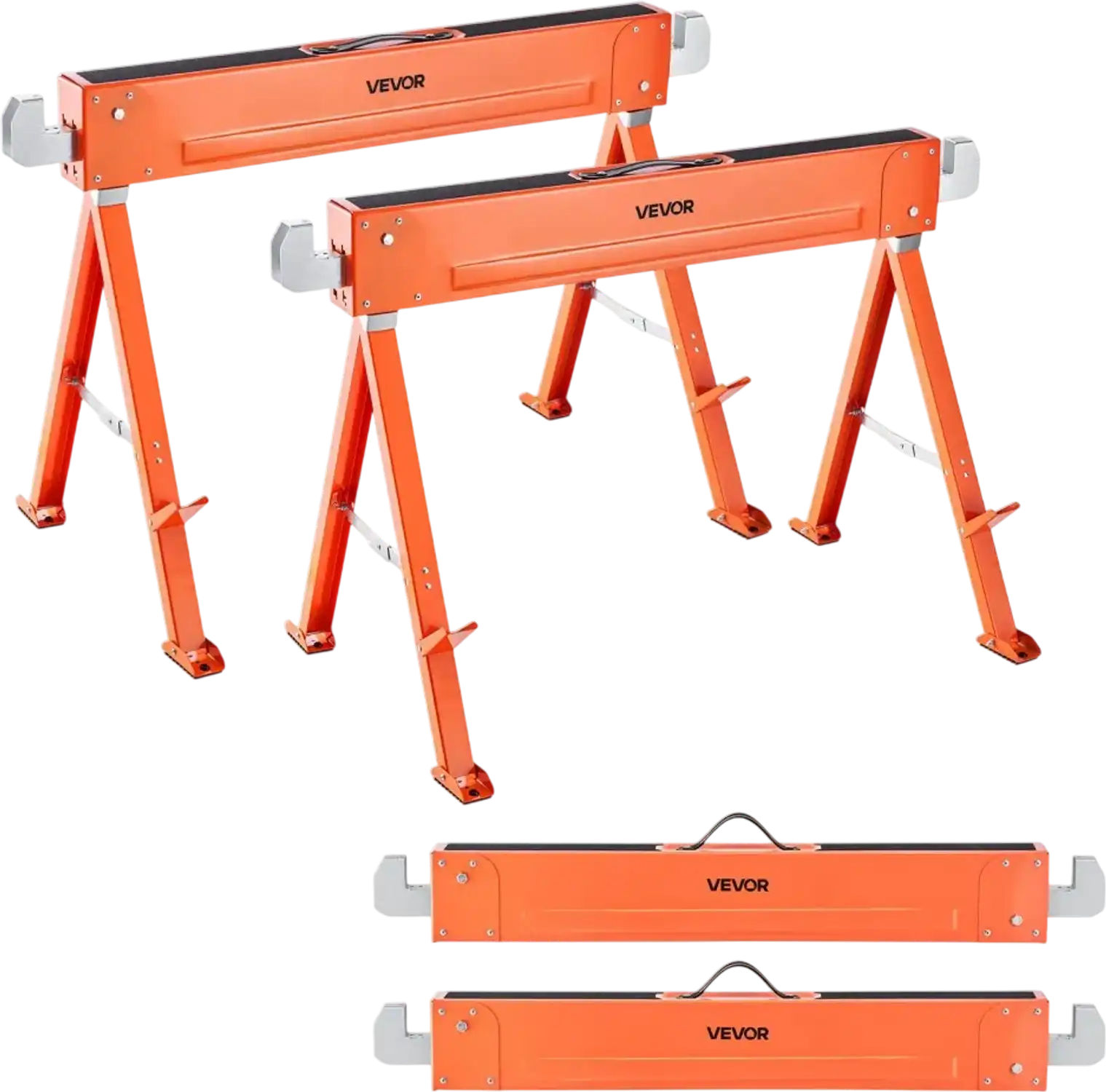 Vevor Saw Horses 2-Pack Folding Work Horses with 1323 lbs Load Capacity New