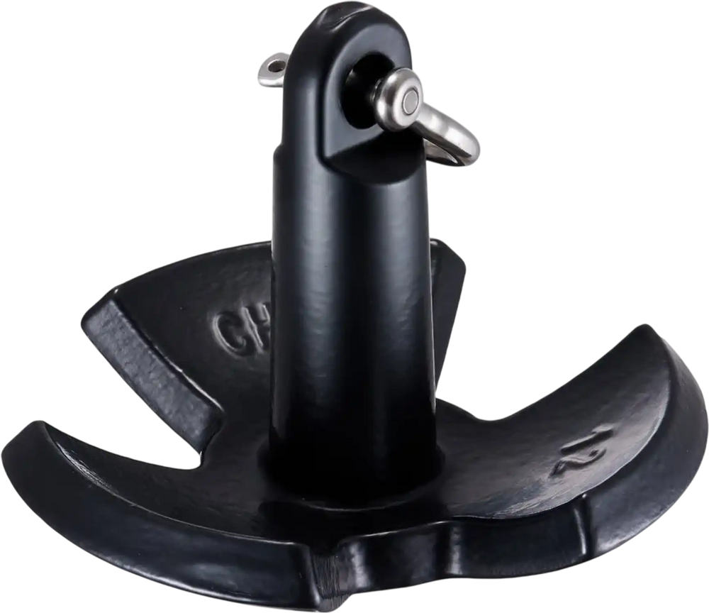 VEVOR River Anchor, 12 LBS Boat Anchor Cast Iron Black Vinyl-Coated with Shackle, Marine Grade Mushroom Anchor for Boats Up To 10 ft, Impressive Holding Power in River and Mud Bottom Lakes