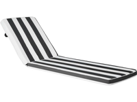 VEVOR Chaise Lounge Cushion, 74 x 22 x 3 in, Set of 2 Outdoor Lounge Chair Cushions, Waterproof & Fade-Resistant Sun Lounger Cushions with Ties, Patio Lounger Pads for Pool Deck, Black & White Stripes