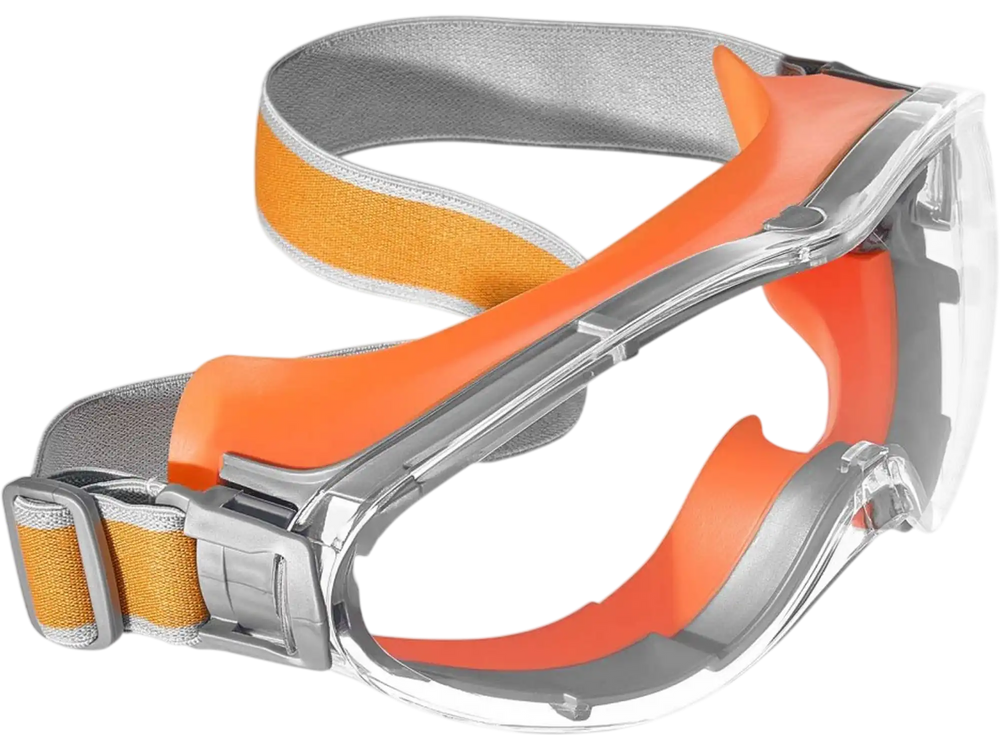 VEVOR Safety Glasses, Anti-Fog and Scratch-Resistant Clear Lens, Over Eyeglasses Safety Goggles with Adjustable Elastic Headband, ANSI Z87.1+ Protective Eye Goggles, for Work, Lab and Construction