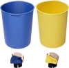 VEVOR 2 Pcs 5 Gallon Bucket Liner for Concrete Mix, Reusable Silicone Mortar Bucket Liner for Thinset Paint Concrete Epoxy Mixing, Heavy-duty Grout Mixer Insert with Measurements, Blue & Yellow