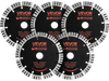 VEVOR Diamond Blades 6.3 inch, 5-Pack Wall Chaser Saw Blade Cutting Blade, 0.87 in Arbor, High-Hardness Diamond Segments, 65Mn Steel Core, Dry Wet Cutting, Clean Edges for Concrete Brick Stone Cement