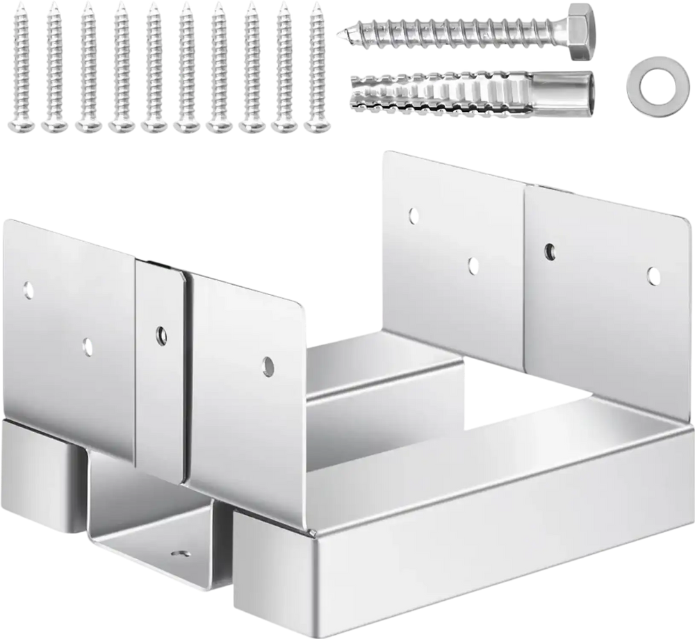 VEVOR 6x6 Post Base 10 Pcs, Inner Size 5.49x5.57inch/139.5x141.5mm Concrete Post Anchor, Heavy-Duty Zinc-Plated Carbon Steel Posts Brackets with 1 Inch Standoff Elevation, for Concrete Pergolas Patio