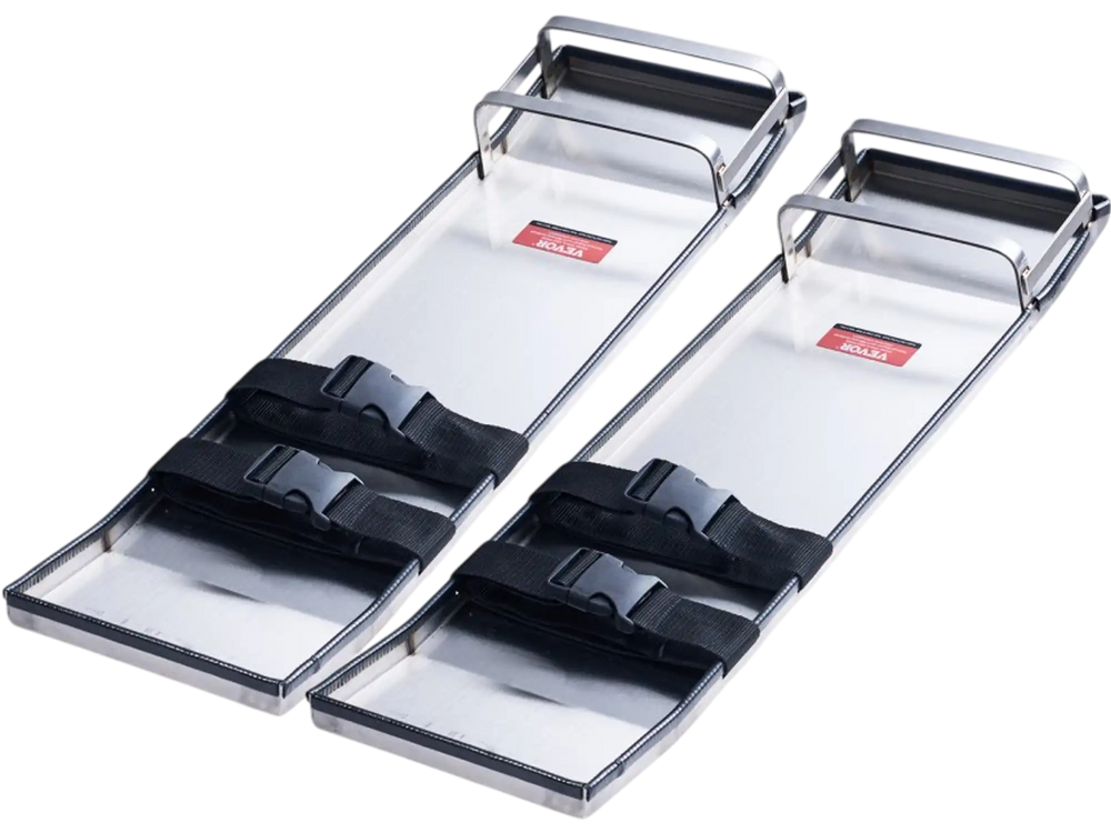 VEVOR Concrete Knee Boards Stainless Steel, 28'' x 8'' Concrete Sliders, Knee Boards For Concrete, Concrete Knee Pads Pair Moving Sliders, with Board Straps for Cement and Concrete Finishing