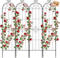 VEVOR Garden Trellis, 87 x 20 inch Rose Trellis, 4 Packs Garden Flower Rose Trellises with Powder-Coated Finish & Convenient Locking Design, Plant Support Trellises for Flowers, Vegetables, Roses