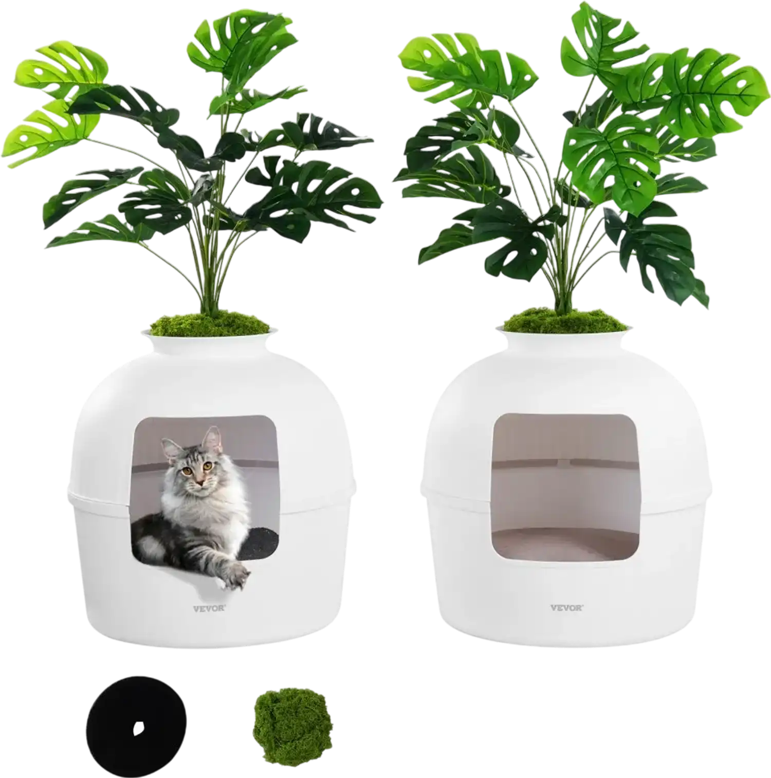 Vevor Cat Litter Box Hidden Plant Odor-Free New