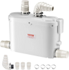 VEVOR Macerator Pump, 500W, 29 GPM Flow, 26 ft/8 m Head, Macerator Sewerage Toilet Pump with 4 Water Inlets, Waste Water Disposal Upflush Machine for Kitchen, Basement, Shower, Sink, Laundry, Bathtub