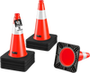 VEVOR Traffic Safety Cones 8 Pack 18 Inch Flexible PVC Orange Traffic Cones, For Parking Lots and Home Use, with Weighted Black Base, Reflective Collar Visible at Night, Heavy Duty Design, Easy Storage
