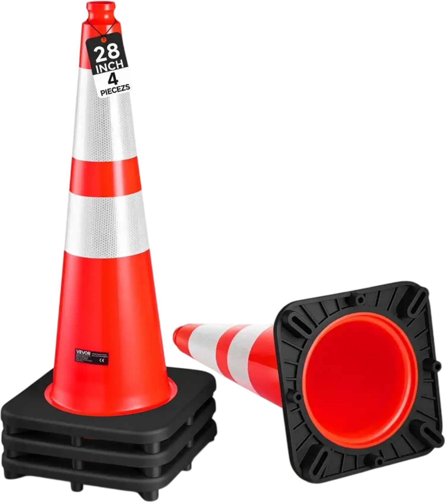 Vevor Traffic Safety Cones 4-Pack 28