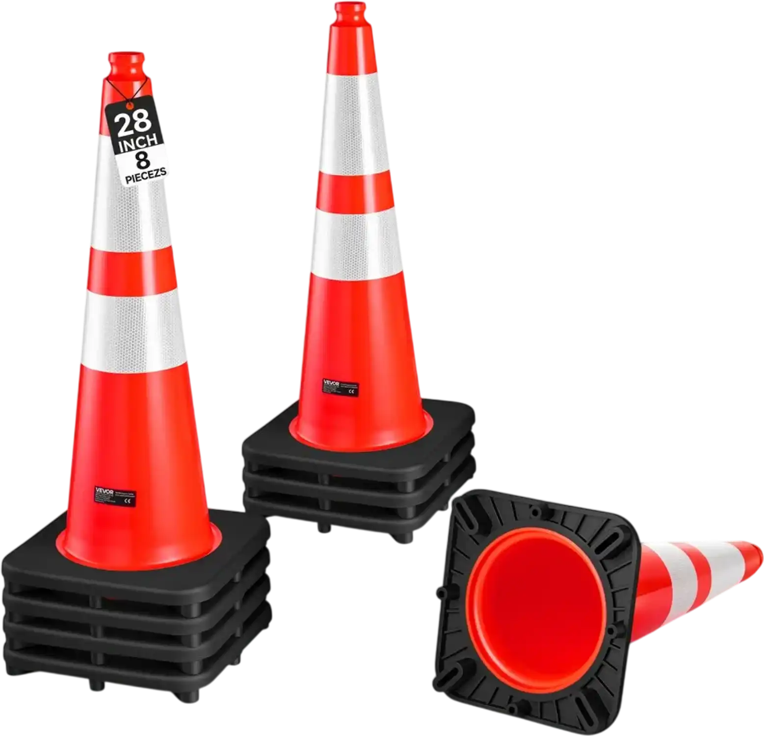 Vevor Traffic Cones 8 Pack 28