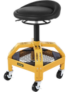 VEVOR Rolling Garage Stool, 300LBS Capacity, Adjustable Height from 24 in to 28.7 in, Mechanic Seat with 360-degree Swivel Wheels and Tool Tray, for Workshop, Auto Repair Shop, Yellow