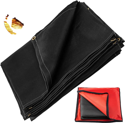 VEVOR Welding Blanket, 10 x 10 Foot Fiberglass Blanket, Up To 550 °C Heat-Resistant Fire Retardant Blanket with Premium Brass Grommets