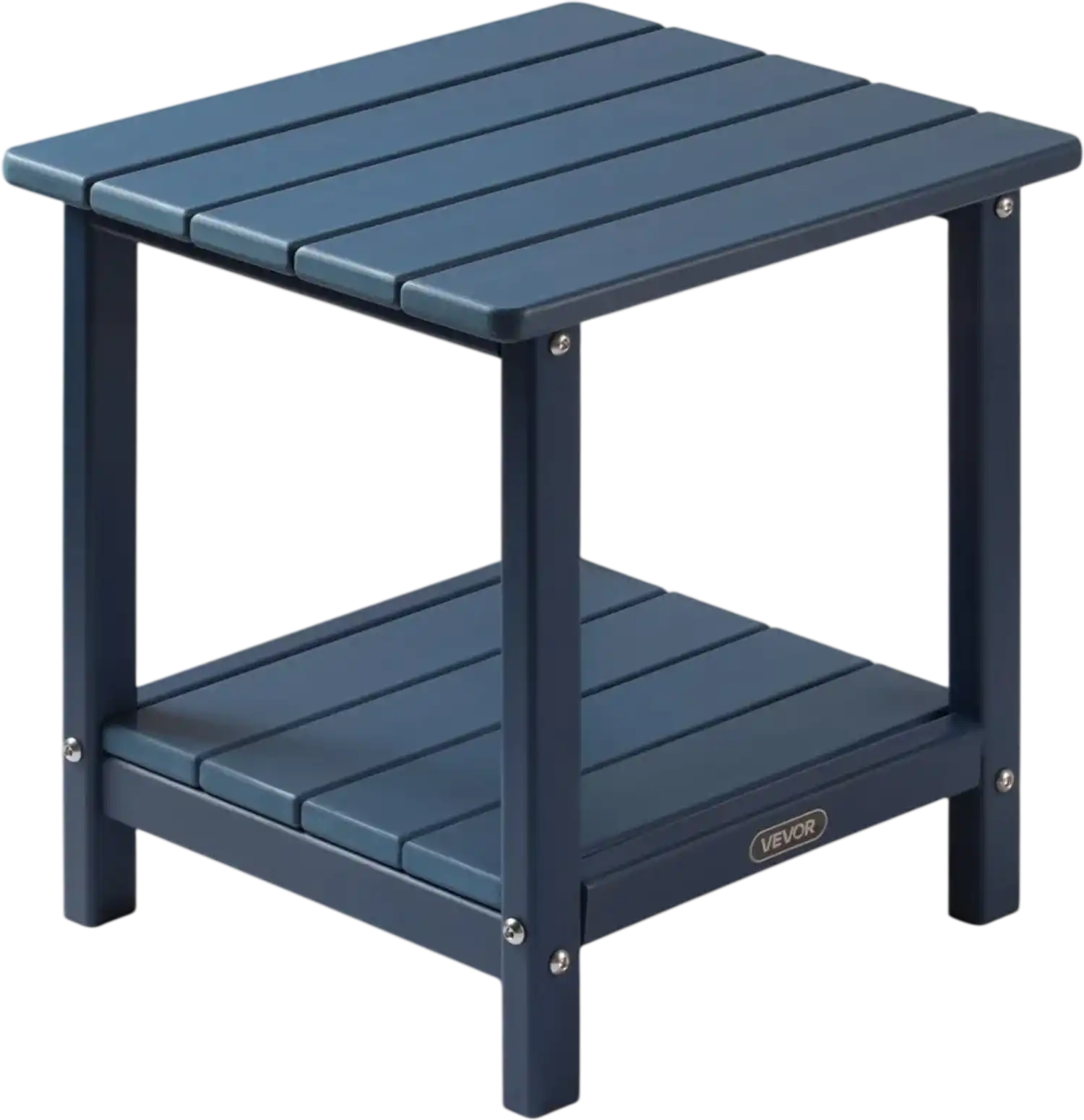 Vevor Outdoor Side Table 2-Tier HDPE Patio End Table Blue New