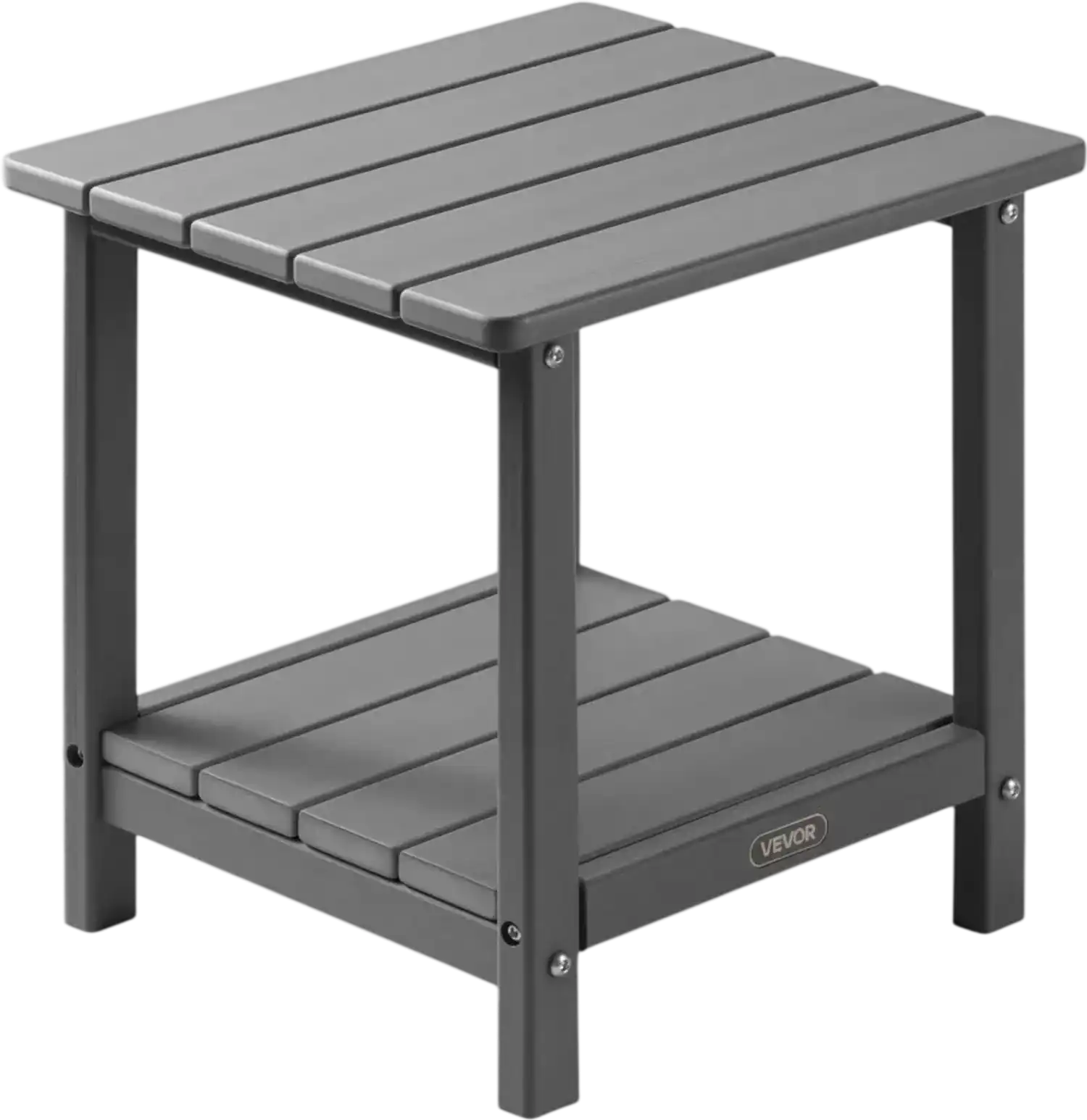 Vevor Outdoor Side Table 2-Tier HDPE Grey New