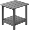 VEVOR Outdoor Side Table, 17.72W x 14.96D x 17.32H Inch, Double Layer HDPE Outside End Table for Easy Maintenance, Withstand Harsh Weather, Fit for Patio, Pool, Beach, Porch, Indoor, Backyard, Grey