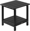 VEVOR Outdoor Side Table, 17.72W x 14.96D x 17.32H Inch, Double Layer HDPE Outside End Table for Easy Maintenance, Withstand Harsh Weather, Fit for Patio, Pool, Beach, Porch, Indoor, Backyard, Black