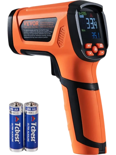 VEVOR Infrared Thermometer, -40~2732°F Dual Laser Temperature Gun Non-Contact, Handheld IR Heat Temperature Gun with Adjustable Emissivity for Metal Smelting/Cooking/Pizza Oven/Engine(Not for Human)