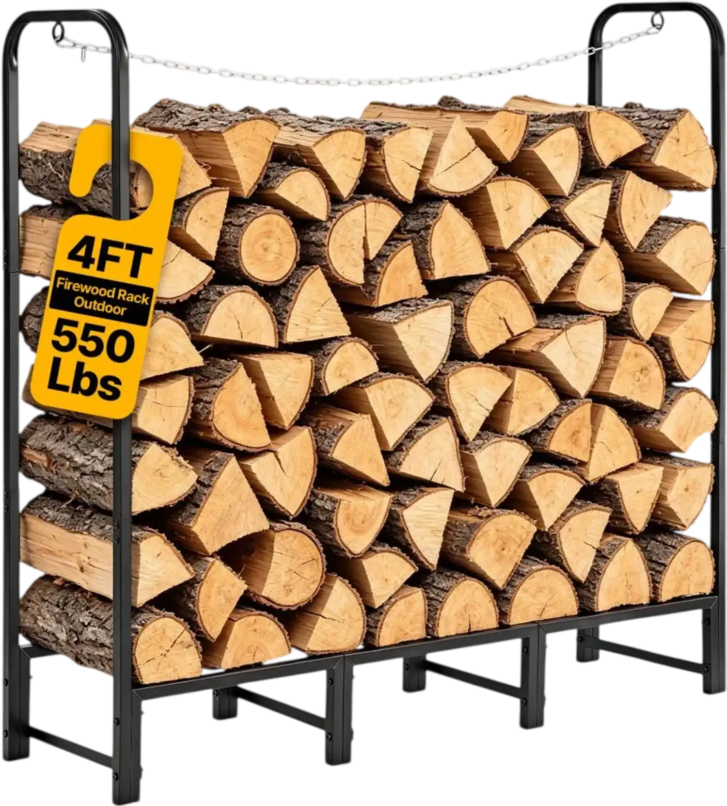 Vevor Firewood Rack 4' 1/4 Cord Heavy Duty Outdoor Wood Storage Holder New