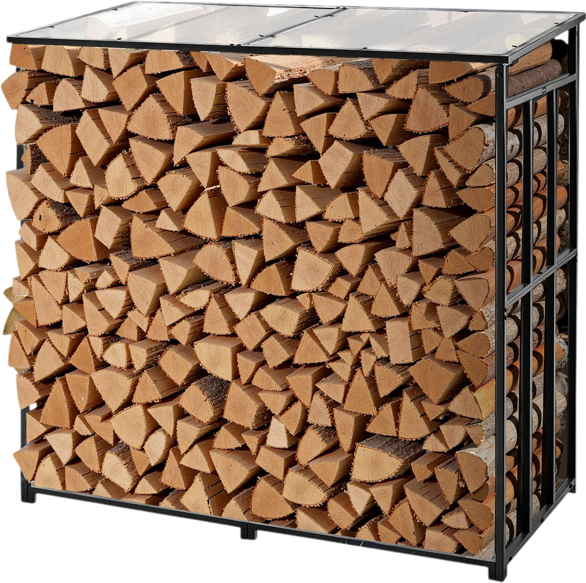 Vevor Firewood Rack 4 ft. 1/4 Cord Log Storage Shed with Sloped Roof New