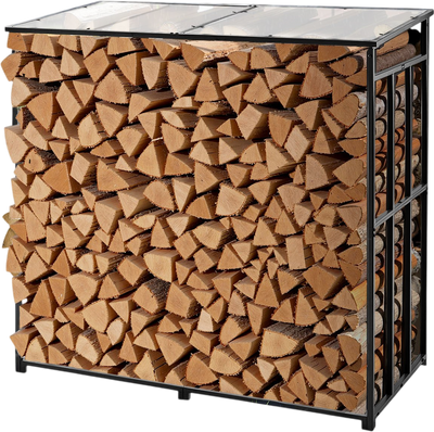 Vevor Firewood Rack 4 ft. 1/4 Cord Log Storage Shed with Sloped Roof New