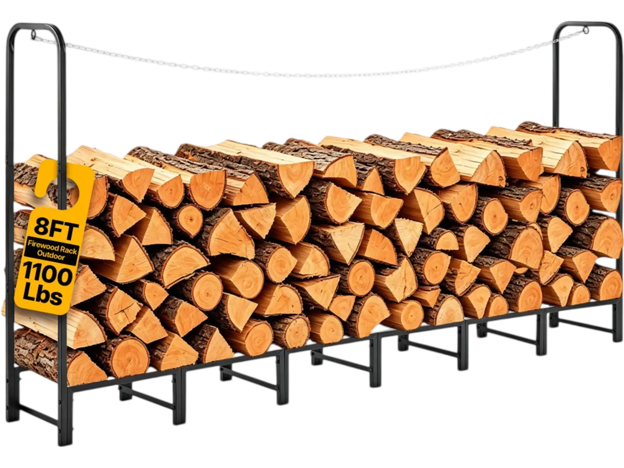 Vevor Firewood Rack 8' 1/2 Cord Outdoor Log Storage Holder New