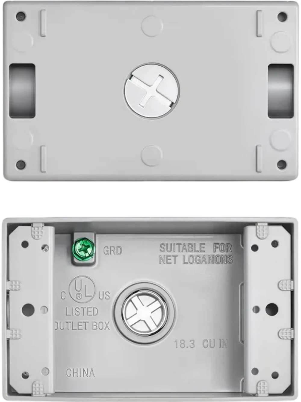 VEVOR Outdoor Electrical Box, 4.5 x 2.8 x 2 in, Weatherproof Outlet Junction Box, Suitable 1/2-Inch or 3/4-Inch Electrical Conduit, 18.3 Cu.In Large Capacity Plug Receptacle Protector, 4PCS, Gray