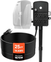VEVOR Outdoor Power Stake, 25 FT Extension Cord, Outdoor Power Strip Weatherproof with Cover and Overload Protection, 6 Outlets, 15A/1875W, Waterproof Multi-Outlet Yard Stake for Christmas Lights