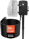 VEVOR Outdoor Power Stake, 50 FT Extension Cord, Outdoor Power Strip Weatherproof with Cover and Overload Protection, 6 Outlets, 15A/1875W, Waterproof Multi-Outlet Yard Stake for Christmas Lights