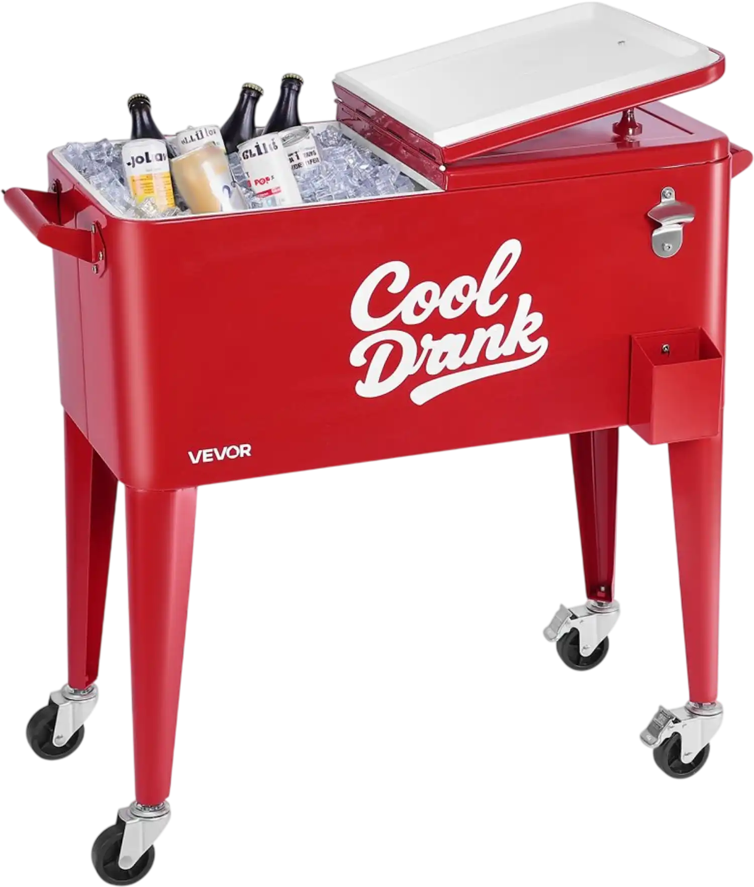 Vevor Cooler Cart 80 QT Rolling Ice Chest Red New