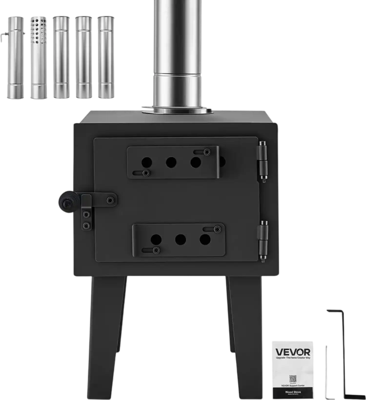 Vevor Wood Stove Camping Tent Stove with Dual Sliders Control New