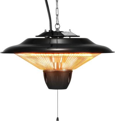 VEVOR Hanging Patio Heater, 1500W Electric Space Infrared Heater, IP34 Protection with 23.6 inch Pull Cord & Adjustable Chain, for Porch,Patio,Dining Room,Studio Outdoor/Indoor
