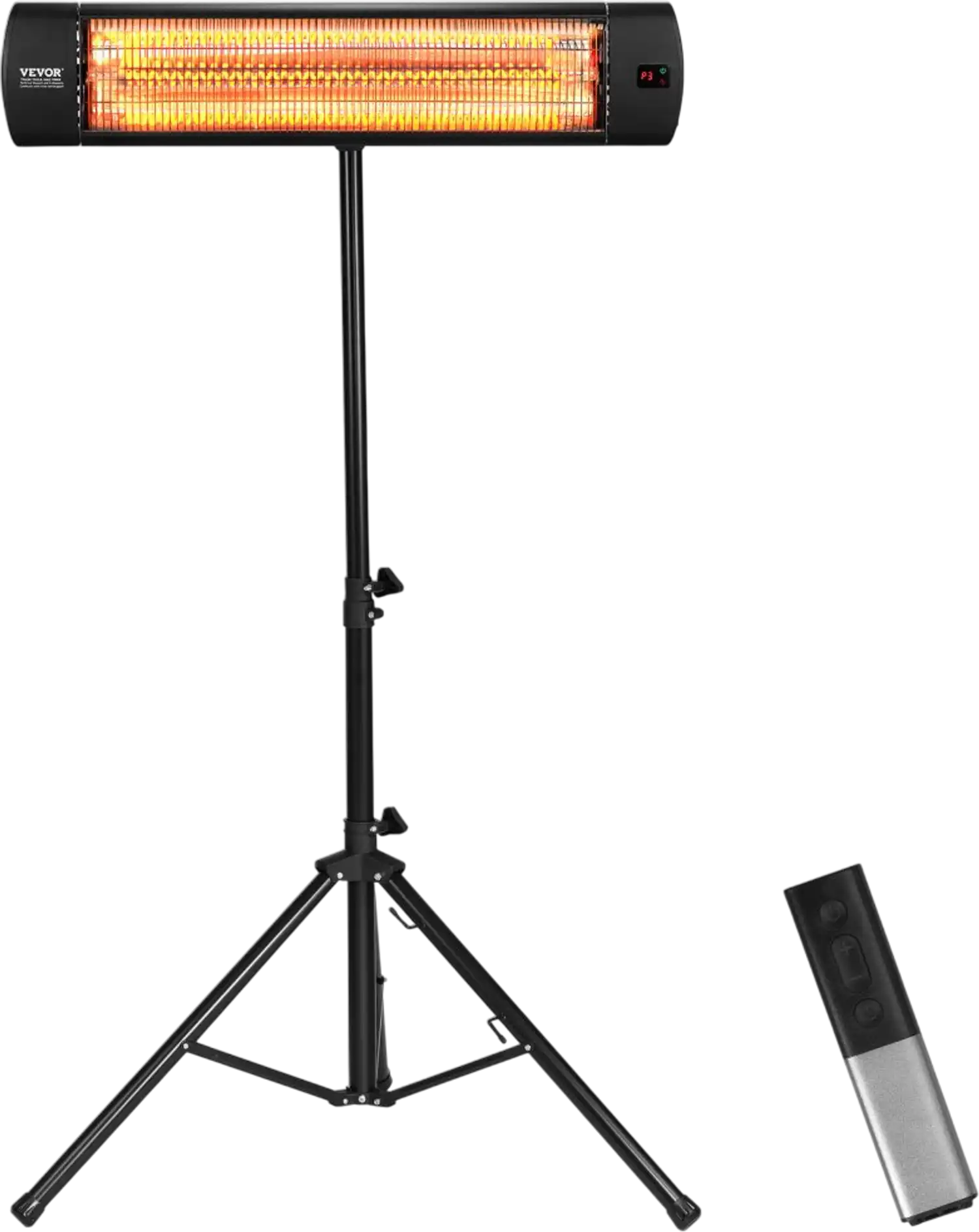 Vevor Infrared Heater 1500W Electric Space Heater with Remote Control, LED Screen, 3 Speeds & Timer New