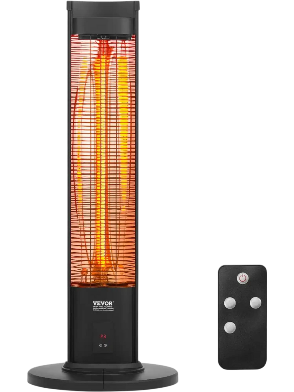 VEVOR Infrared Heater, 1500W Electric Space Heater with Remote Control, 2 Speeds & Easy Operate, Indoor/Outdoor for Patio Bedroom,Studio,Porch,Dining Room,Studio