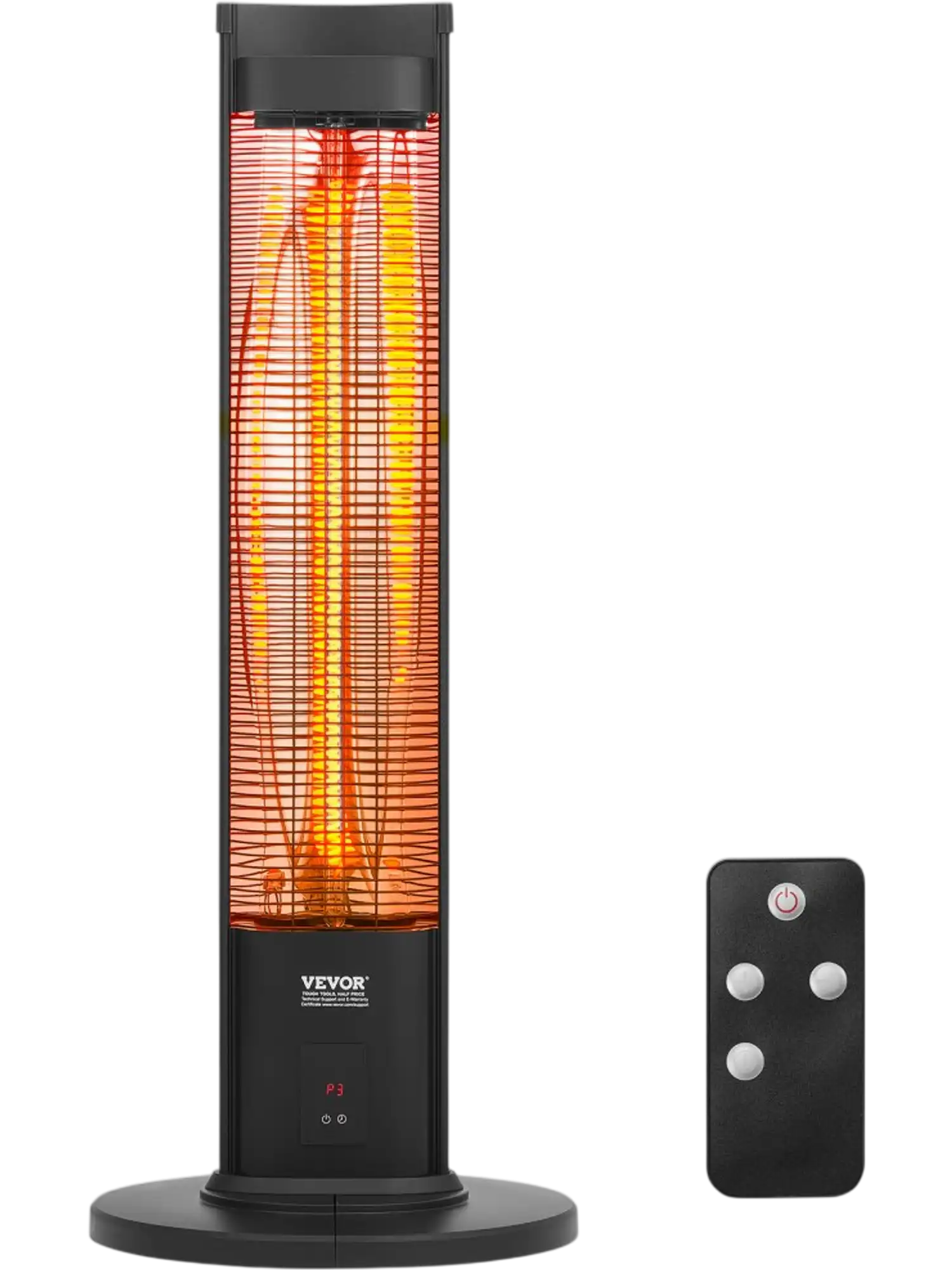Vevor Infrared Heater 1500W Electric Space Patio Heater with Remote Control and Stand 40