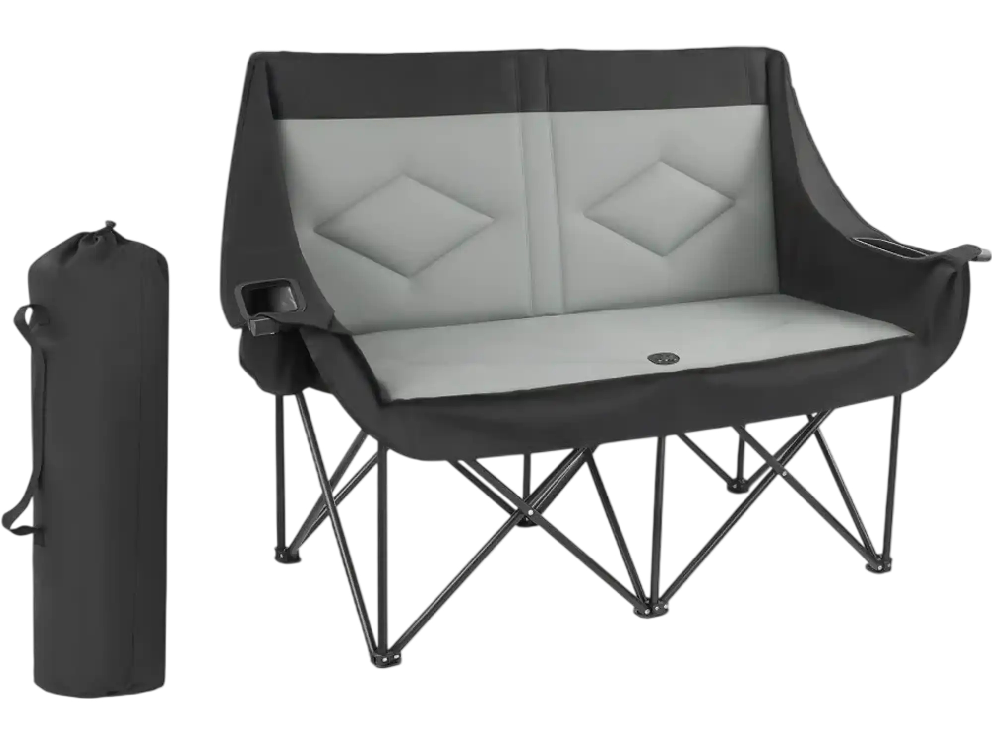 Vevor Double Moon Chair Oversized 2-Person Camping Chair 660 lbs Black Gray New