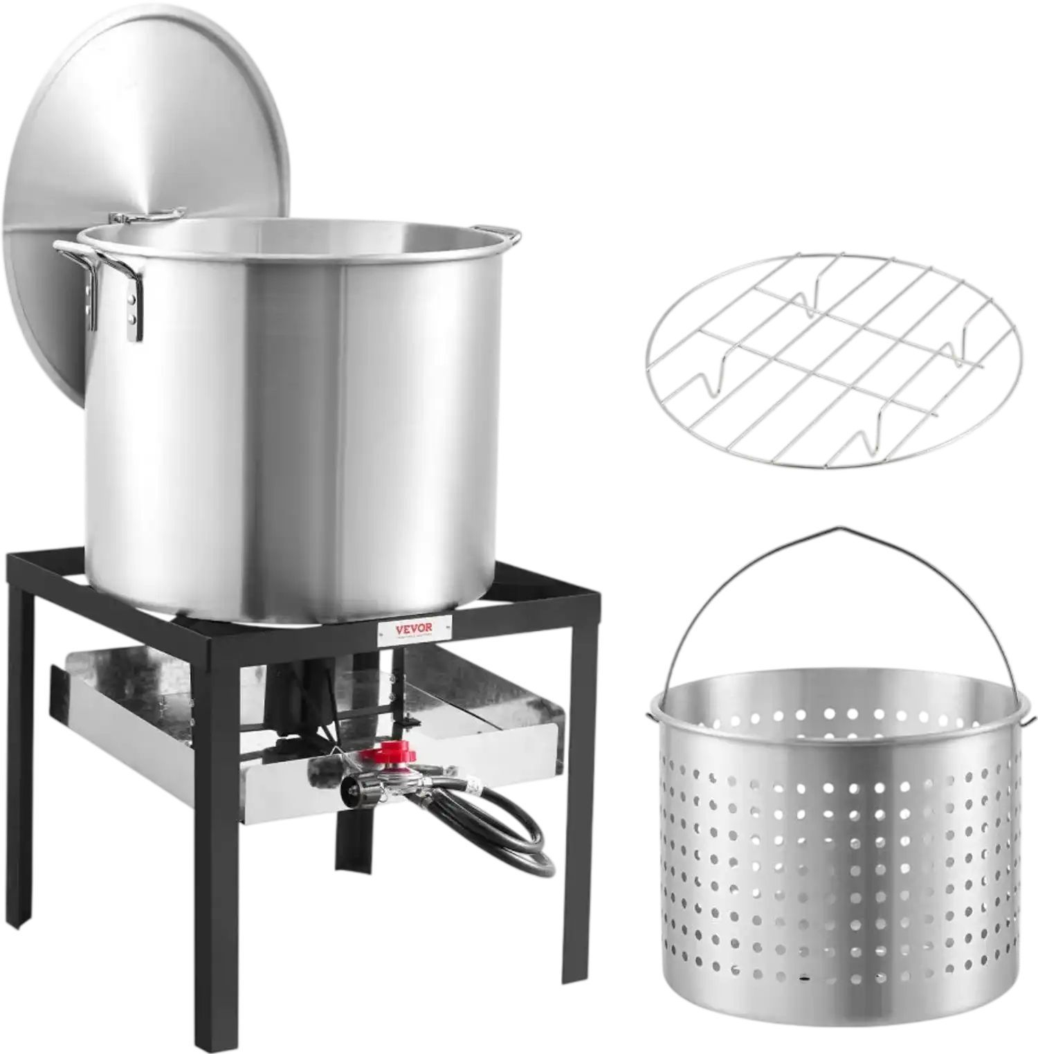 Vevor Seafood Boiling Kit 60 Qt Outdoor Crab Crawfish Lobster Cooking Pot with Strainer and 100,000 BTU Propane Burner New